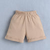 BUMZEE Teal & Beige Boys Half Sleeves T-shirt & Short Set With Applique Bow Suspender