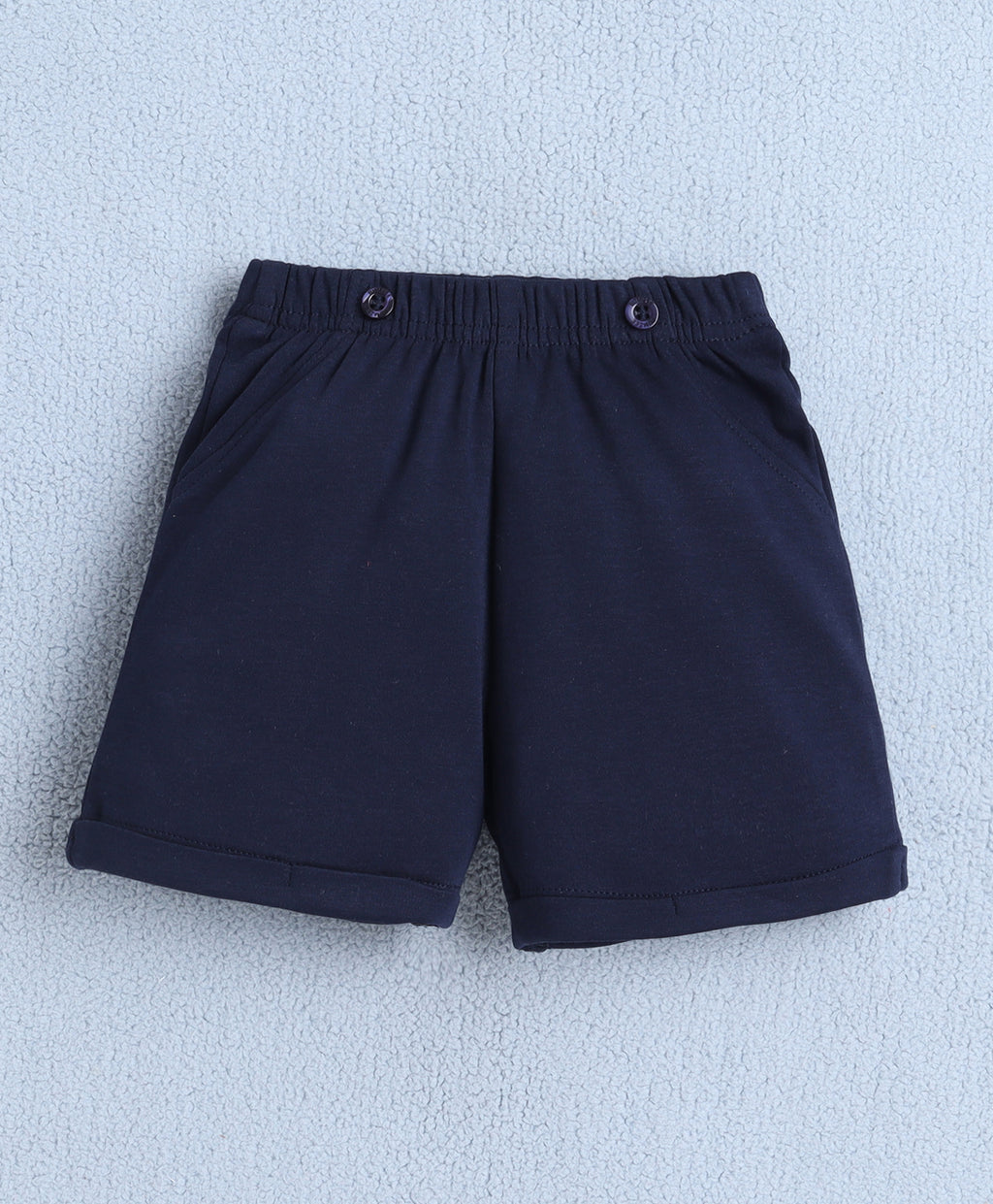 Bumzee White & Navy Striped Formal Set, Half Sleeves, 100% Cotton