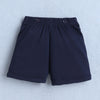 BUMZEE White & Navy Boys Half Sleeves Shirt & Short Set With Applique Bow Suspender & Cap