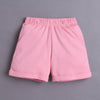 BUMZEE White & Pink Boys Half Sleeves Shirt & Short Set With Applique Bow Suspender & Cap