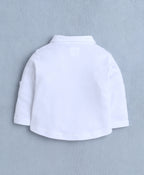 Bumzee White & Black Striped Formal Set, Full Sleeves, 100% Cotton