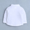 White & Black Boys Full Sleeves Shirt Waistcoat & Short Set With Applique Bow