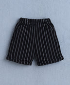 Bumzee White & Black Striped Formal Set, Full Sleeves, 100% Cotton