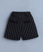 Bumzee White & Black Striped Formal Set, Full Sleeves, 100% Cotton