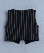 Bumzee White & Black Striped Formal Set, Full Sleeves, 100% Cotton