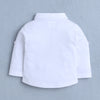 BUMZEE Teal & White Boys Full Sleeves Shirt Waistcoat & Short Set With Applique Bow