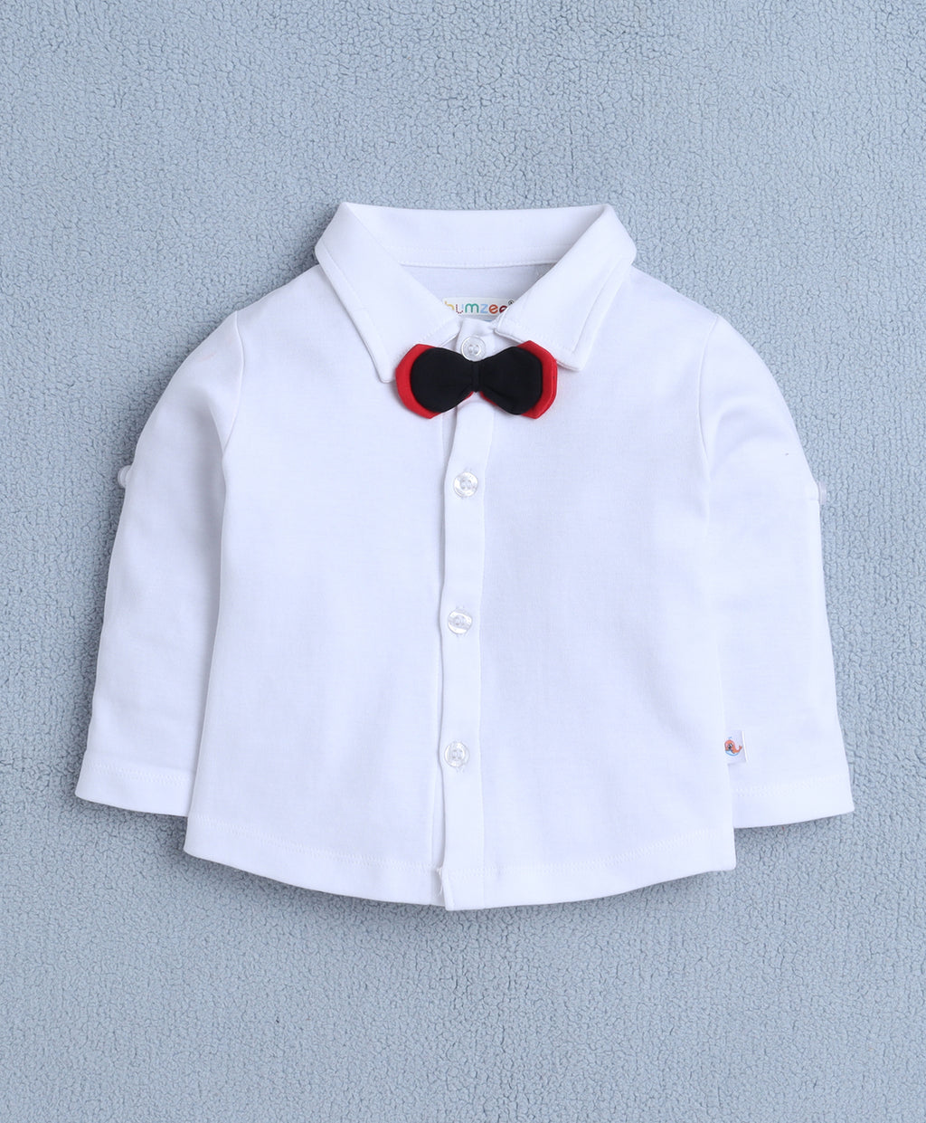 Bumzee Grey & White Formal Set, Full Sleeves, 100% Cotton