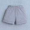 BUMZEE Grey & White Boys Full Sleeves Shirt Waistcoat & Short Set With Applique Bow