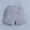 BUMZEE Grey & White Boys Full Sleeves Shirt Waistcoat & Short Set With Applique Bow