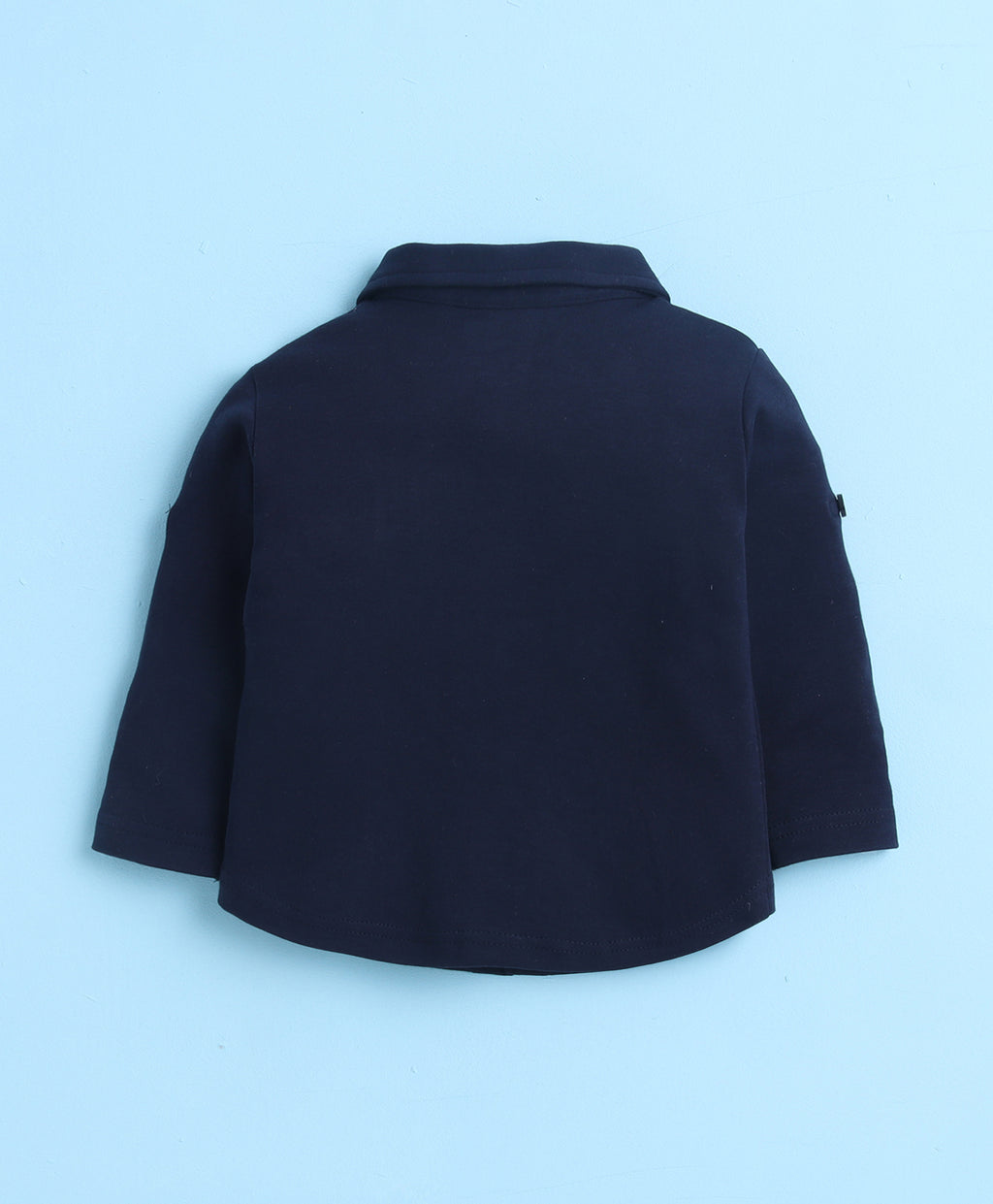 Bumzee Navy & Grey Checked Formal Set, Full Sleeves, 100% Cotton