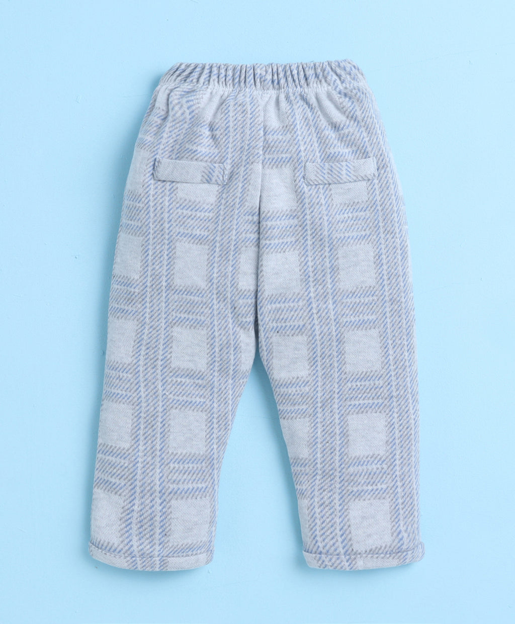 Bumzee Navy & Grey Checked Formal Set, Full Sleeves, 100% Cotton