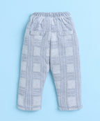Bumzee Navy & Grey Checked Formal Set, Full Sleeves, 100% Cotton