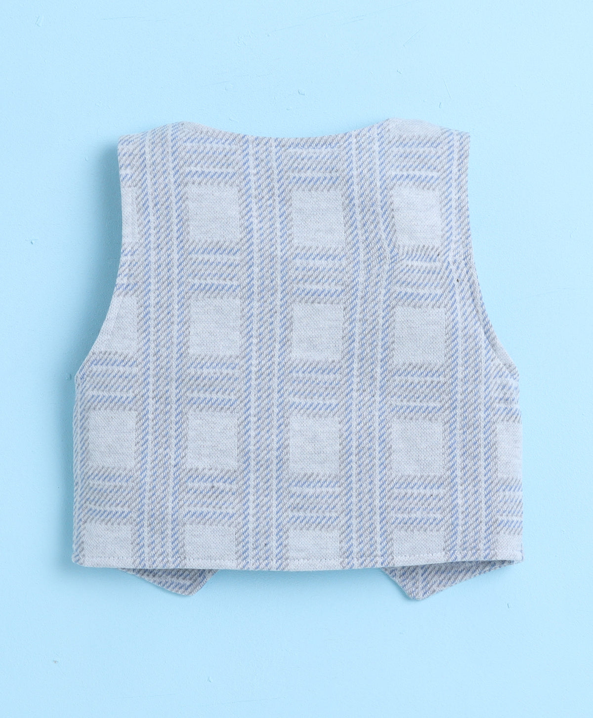 Bumzee Navy & Grey Checked Formal Set, Full Sleeves, 100% Cotton