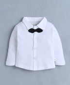 Bumzee White & Black Checked Formal Set, Full Sleeves, 100% Cotton