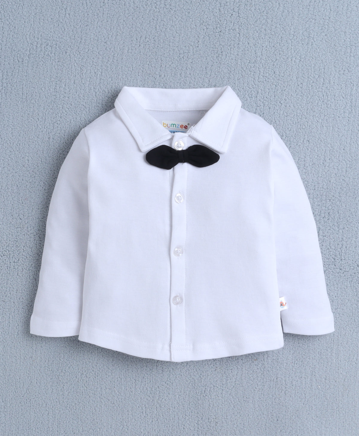 Bumzee White & Black Checked Formal Set, Full Sleeves, 100% Cotton