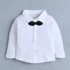 BUMZEE White & Black Boys Full Sleeves Shirt Waistcoat & Pant Set With Applique Bow