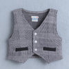 BUMZEE White & Black Boys Full Sleeves Shirt Waistcoat & Pant Set With Applique Bow