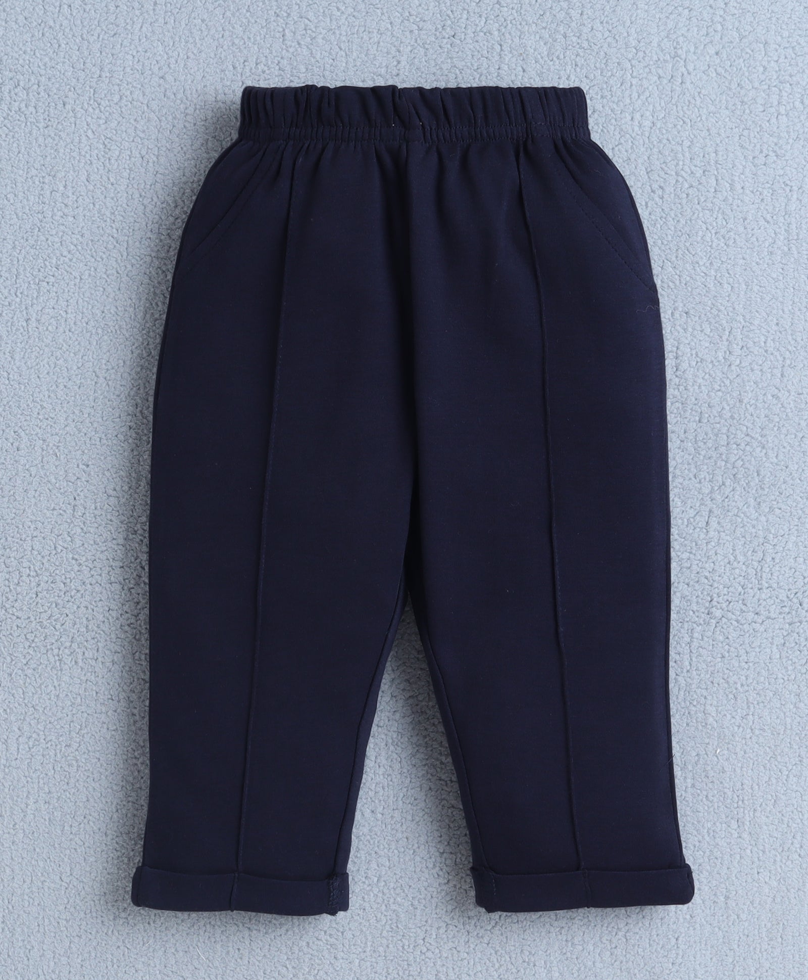 BUMZEE White & Navy Boys Full Sleeves Shirt Waistcoat & Pant Set With Applique Bow