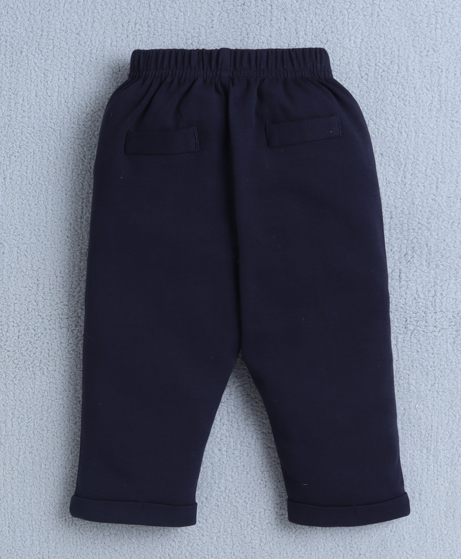 BUMZEE White & Navy Boys Full Sleeves Shirt Waistcoat & Pant Set With Applique Bow