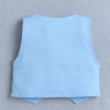 BUMZEE White & Navy Boys Full Sleeves Shirt Waistcoat & Pant Set With Applique Bow