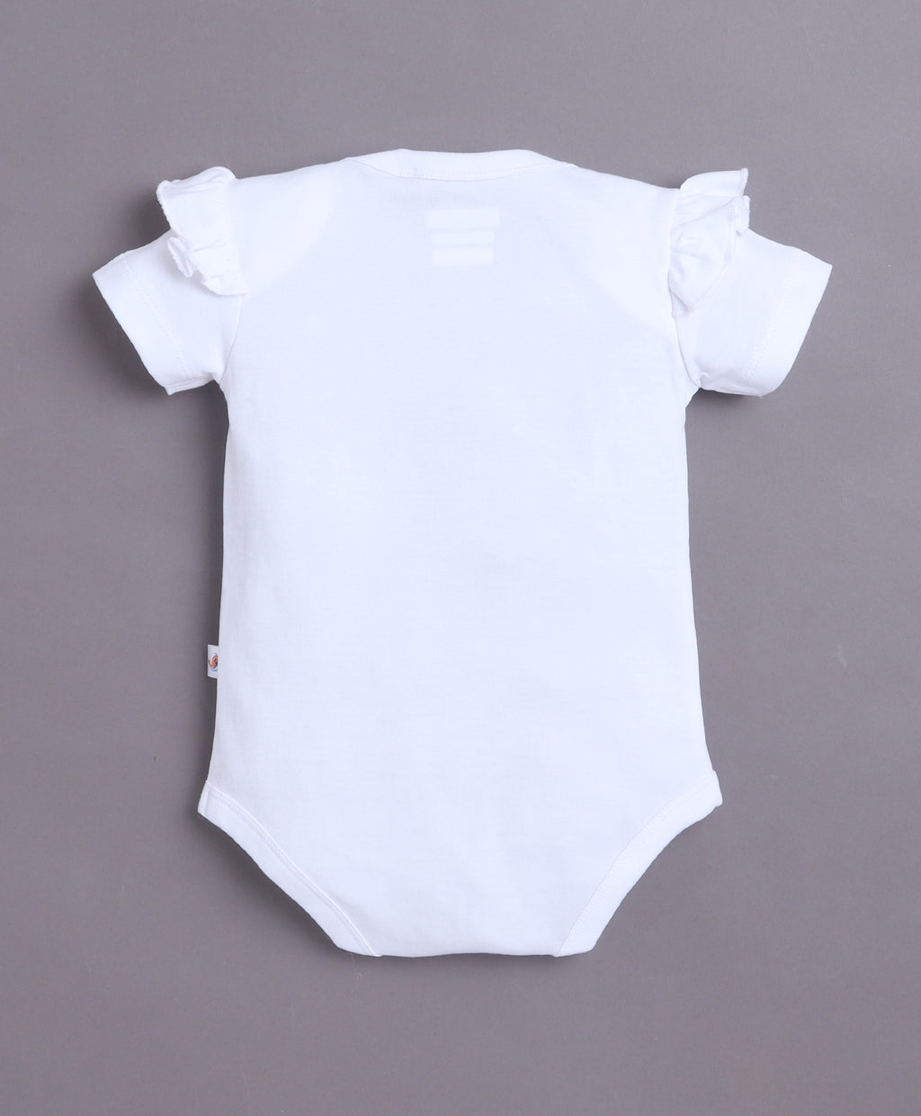 Bumzee White & Red Graphic Print Bodysuit & Short Set, Half Sleeves, 100% Cotton