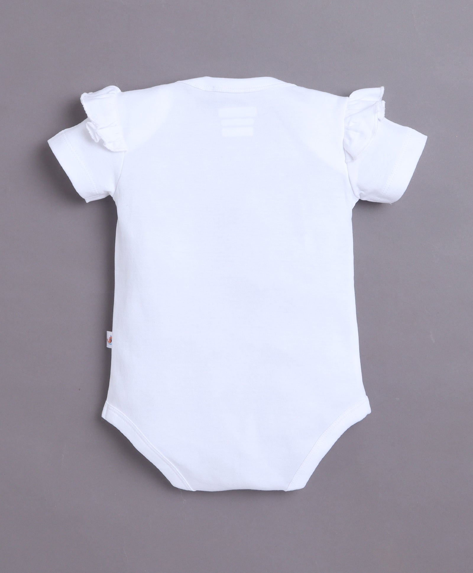 White & Red Girls Half Sleeves Bodysuit & Short Set With Headband