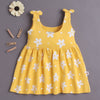 Yellow Girls Sleeveless Cotton Knee Length Frock