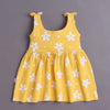 Yellow Girls Sleeveless Cotton Knee Length Frock