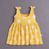 Yellow Girls Sleeveless Cotton Knee Length Frock