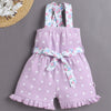 Lavender Girls Sleeveless Cotton Jumpsuit With Belt