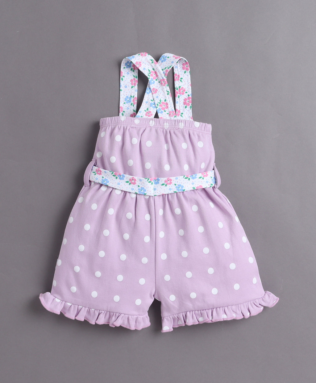 Bumzee Lavender Polka Dot Jumpsuit, Sleeveless, 100% Cotton