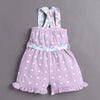 Lavender Girls Sleeveless Cotton Jumpsuit With Belt