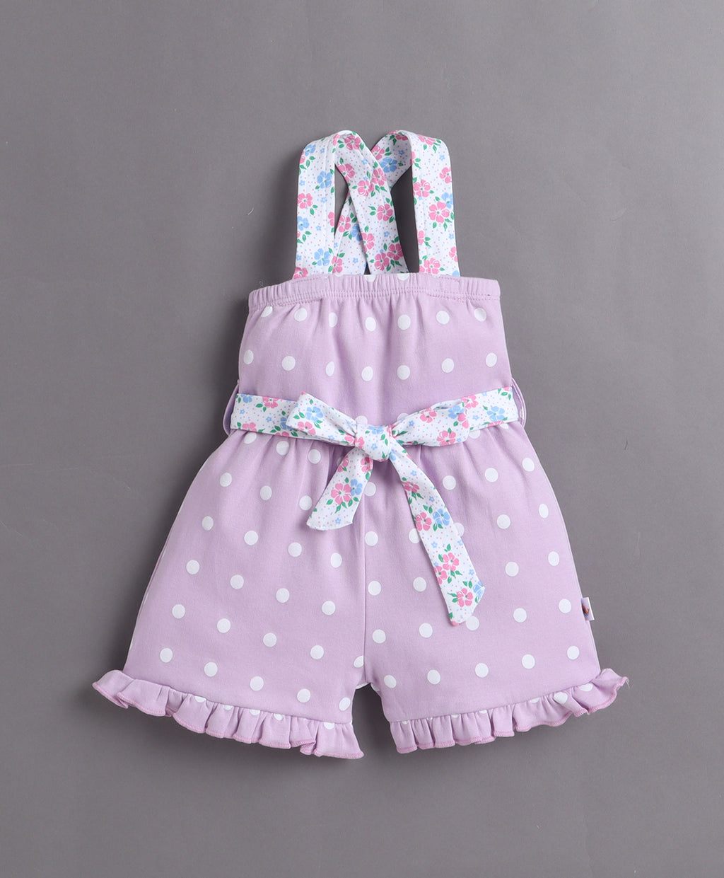 Bumzee Lavender Polka Dot Jumpsuit, Sleeveless, 100% Cotton