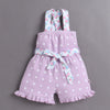Lavender Girls Sleeveless Cotton Jumpsuit With Belt