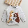 Boys Grey Melange Full Sleeves Round Neck Sweatshirt