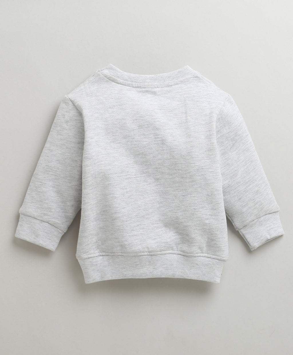 Bumzee Grey Melange Animal Print Sweatshirt, Full Sleeves