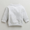 Boys Grey Melange Full Sleeves Round Neck Sweatshirt