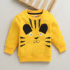 Boys Yellow Full Sleeves Round Neck Sweatshirt