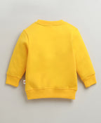 Yellow Tiger Print Sweatshirt, Full Sleeves
