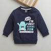 Boys Navy Full Sleeves Round Neck Sweatshirt