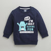 Boys Navy Full Sleeves Round Neck Sweatshirt