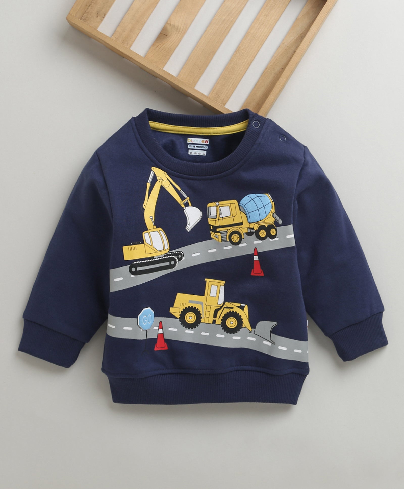 Boys Royal Blue Full Sleeves Round Neck Sweatshirt