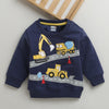 Boys Royal Blue Full Sleeves Round Neck Sweatshirt