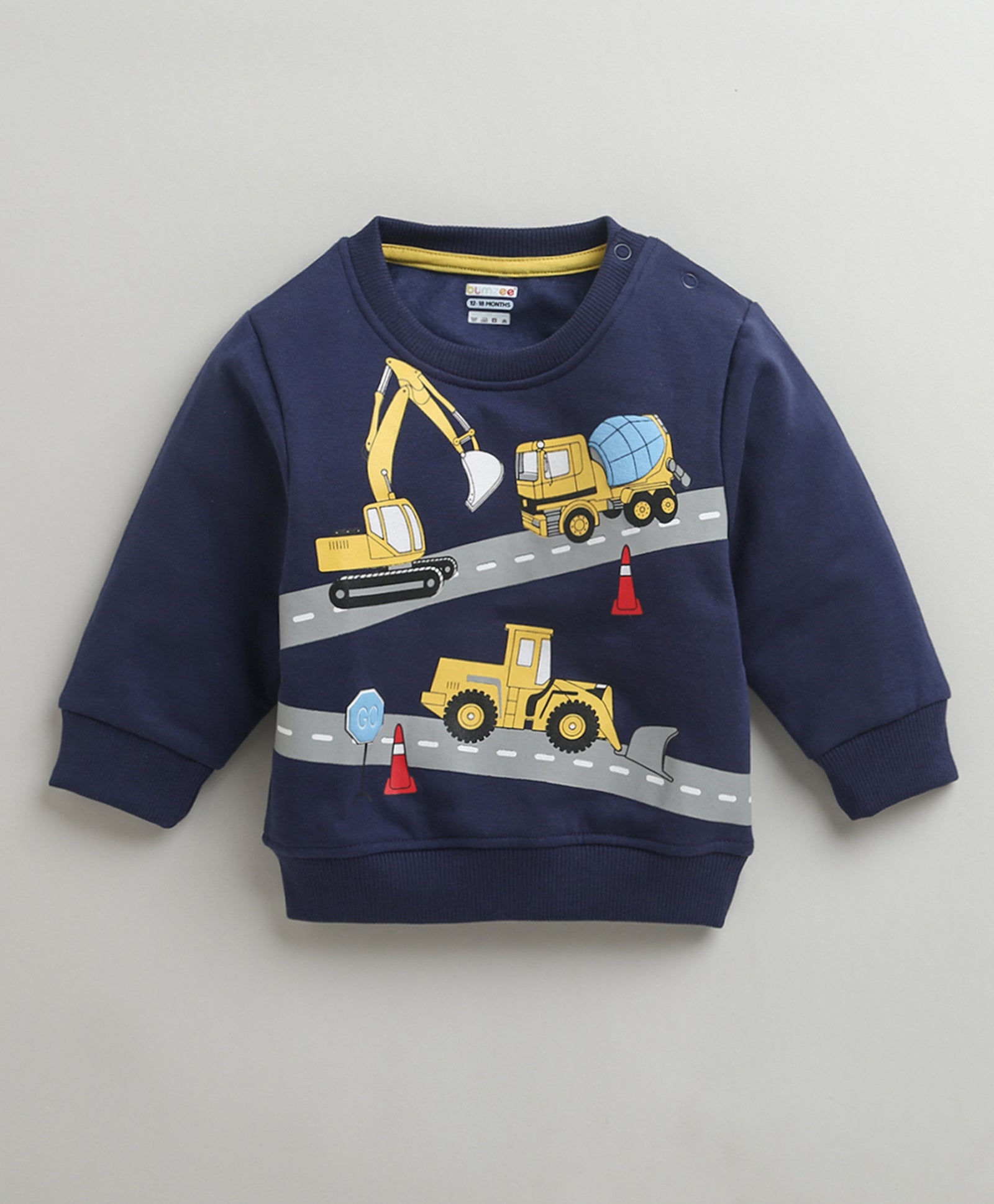 Boys Royal Blue Full Sleeves Round Neck Sweatshirt