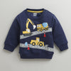Boys Royal Blue Full Sleeves Round Neck Sweatshirt