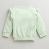 Girls Mint Green Full Sleeves Round Neck Sweatshirt
