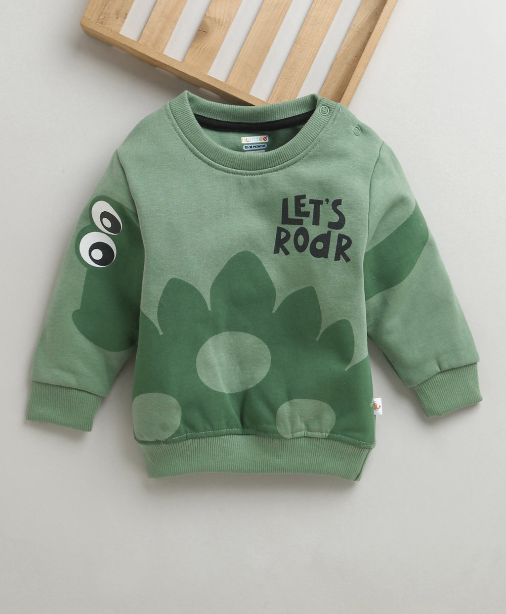 Bumzee Green Animal Print Sweatshirt, Full Sleeves