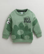 Bumzee Green Animal Print Sweatshirt, Full Sleeves
