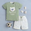 BUMZEE Green & Lemon Boys Half Sleeves T-shirt & Short Set