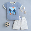 BUMZEE Grey & Lemon Boys Half Sleeves T-shirt & Short Set